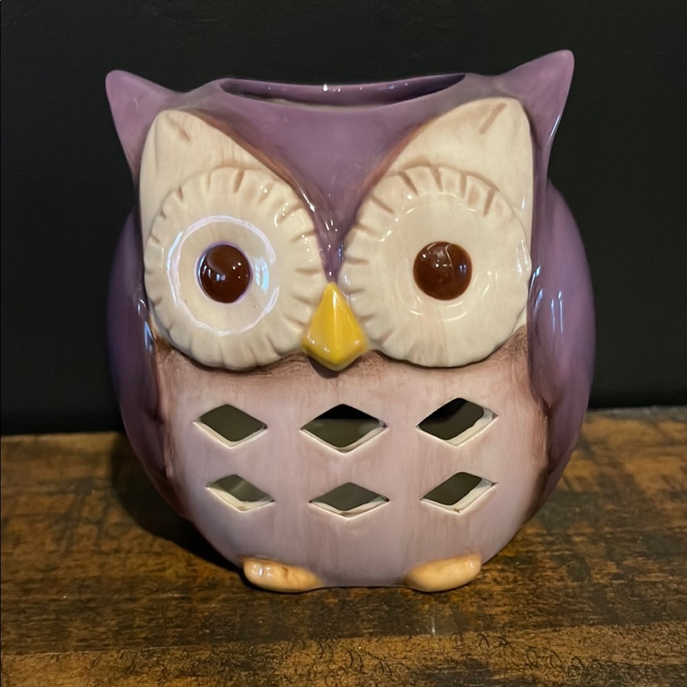 Grasslands Road Lavender Owl Candle Holder